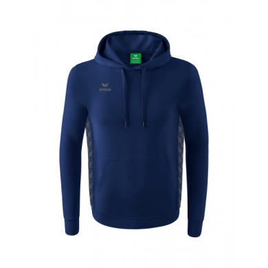 Erima Hooded Sweatshirt Essential Team Hooded Sweat (soft cotton, ribbed cuffs) navy blue/grey Men